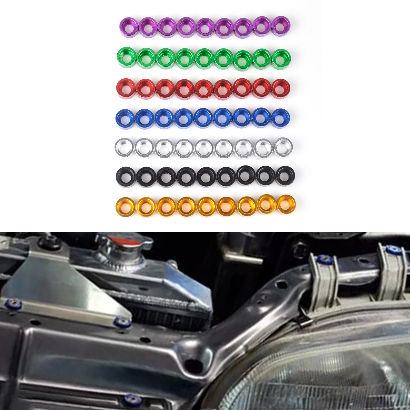 Pernos arandela M8 estilo JDM para matrícula y guardabarros, universal - imagen 2