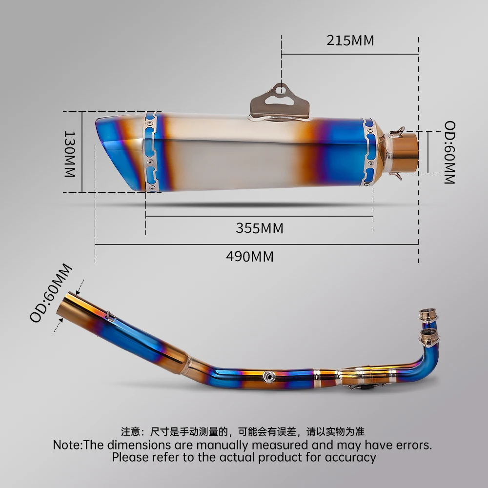 Sistema de escape titanio T-MAX 530/560 2017-2025 tubo frontal azul - imagen 5