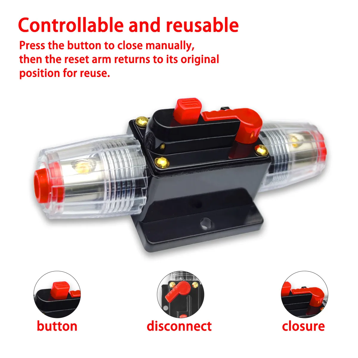 Disyuntor portafusibles reiniciable impermeable para coche - imagen 4