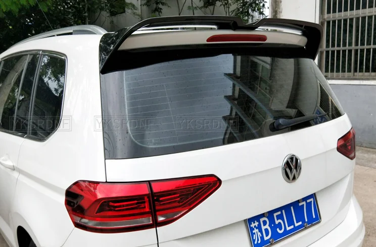Para VW Touran Spoiler Material ABS de alta calidad alerón trasero de coche sin pintar Color alerón trasero 2016 2017 2018 - imagen 3