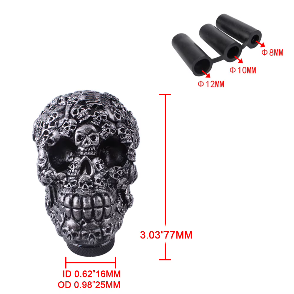 Pomo para palanca de cambios con calavera pirata realista - imagen 5