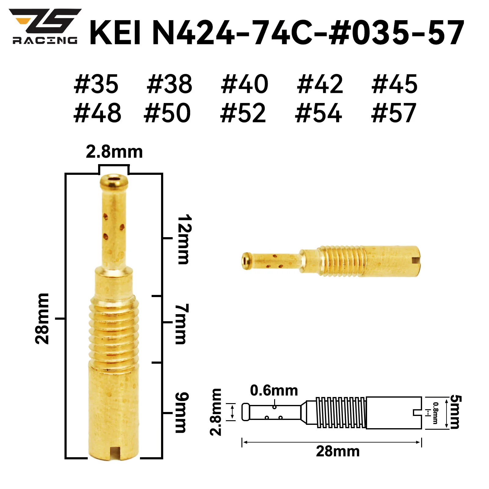 ZS 10-piezas piloto de N424-74CCarburetor para motos