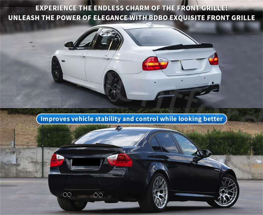 Alerón trasero BMW E90 estilo MP M4 en ABS negro