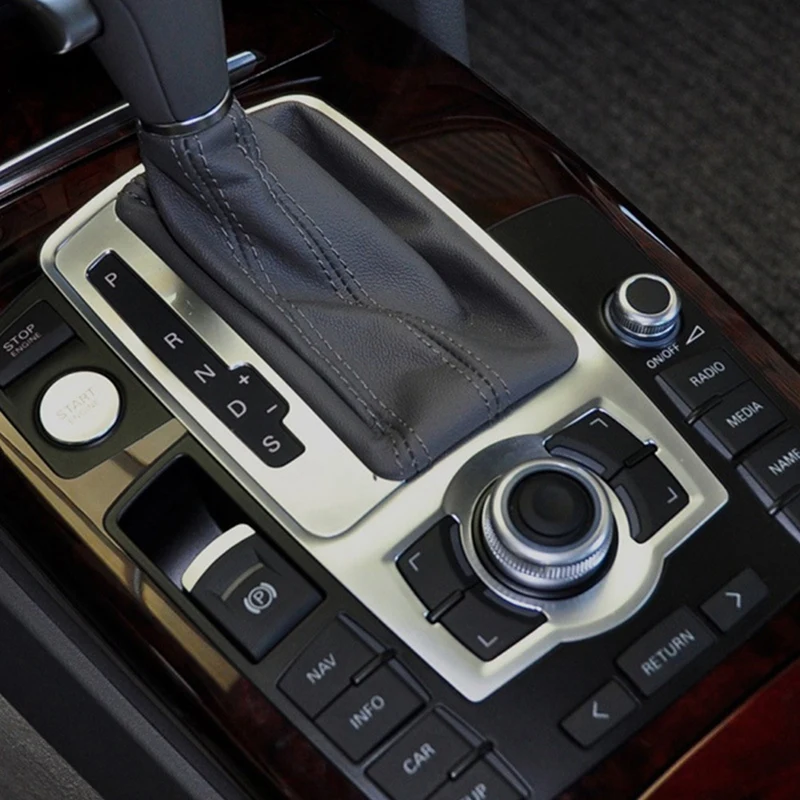 Piezas de embellecedor de marco cromado para consola frontal, componente decorativo para Panel de cambio de marchas A6 2005-2011