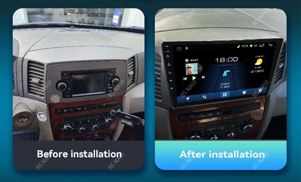 Radio Android 15 RSNAVI instalada en Jeep Grand Cherokee