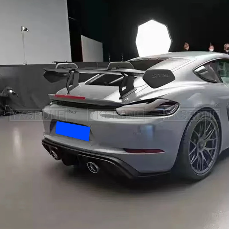 Alerón trasero de fibra de carbono para Porsche Cayman 718, 987, 997, 998, 981, 911, Boxster GT4, doble cubierta - imagen 4