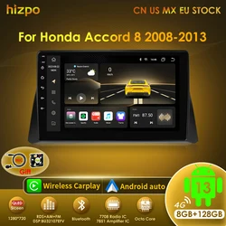 Hizpo Radio 2 DIN Android con CarPlay para Honda Accord VIII