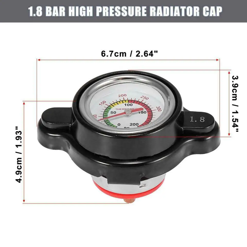 Tapón de radiador 1,8 bar con termómetro para moto y ATV - imagen 2