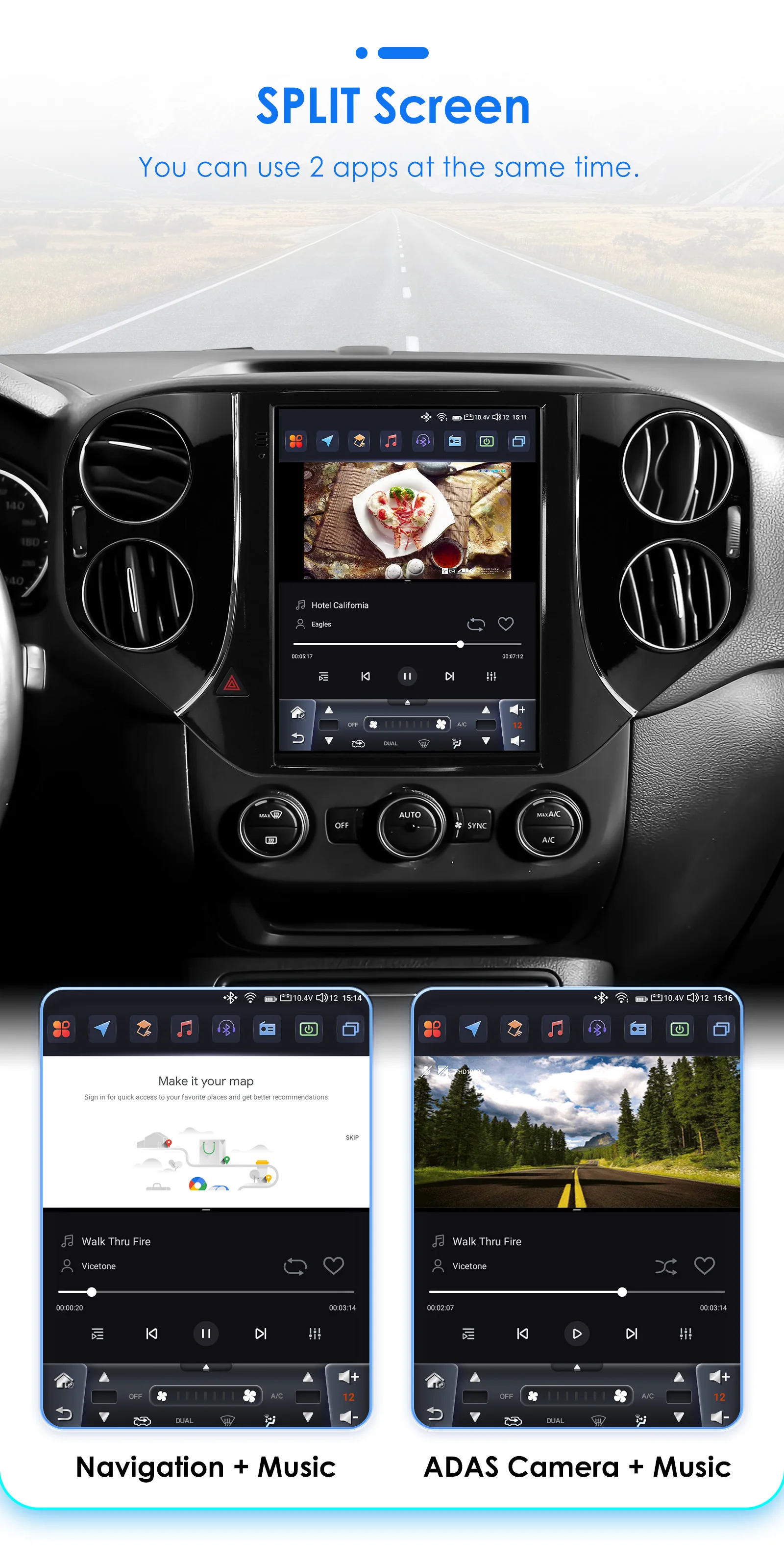 Radio Multimedia Hizpo 2 DIN Android 13 CarPlay – VW Tiguan 2007-2016 - imagen 5