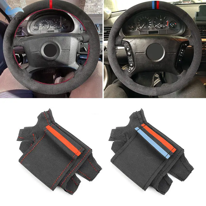 Cubierta de volante BMW cuero gamuza trenzada para E36 E46 E39