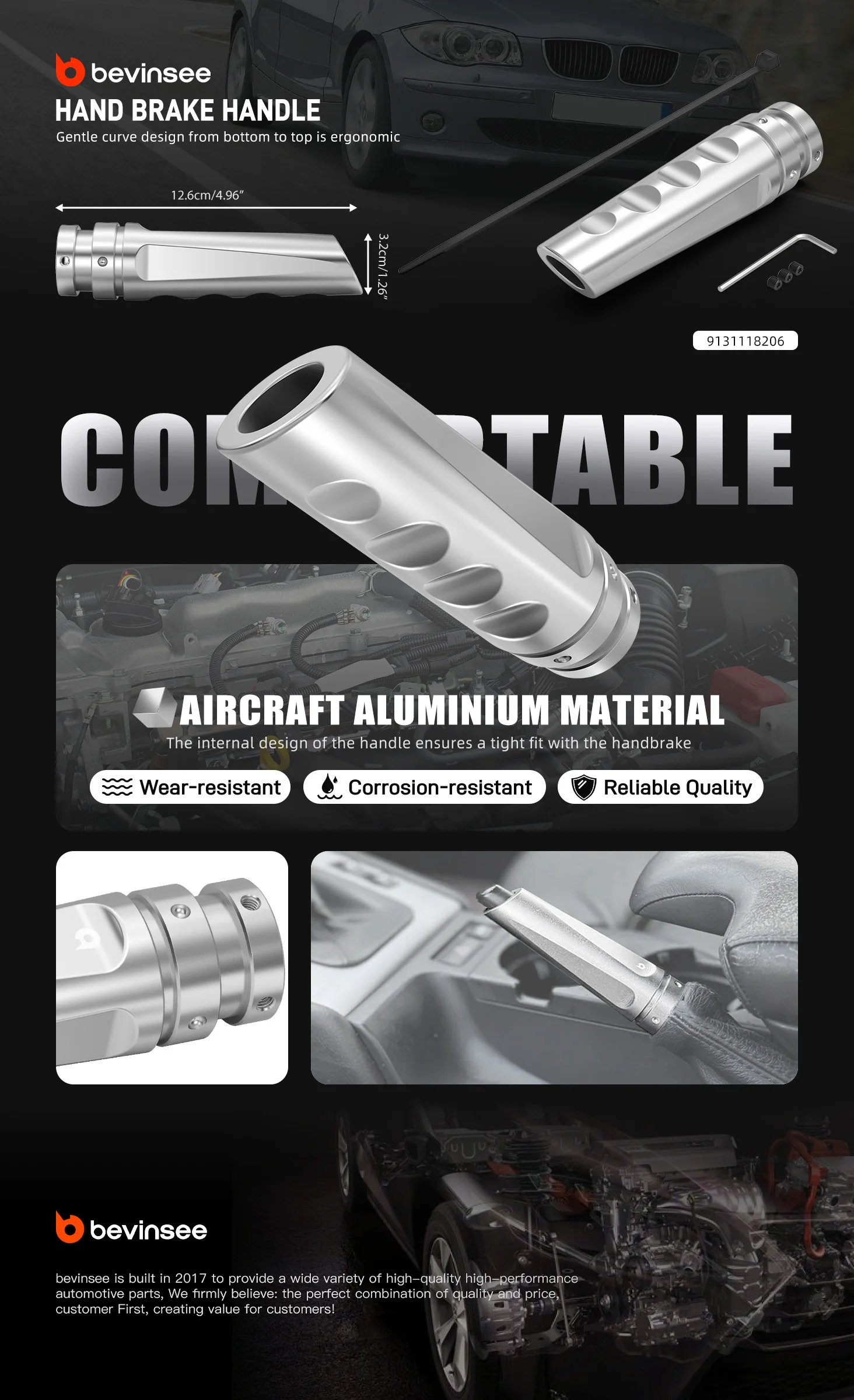 Manija de freno de mano de aluminio para BMW