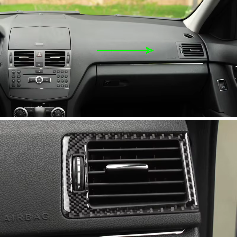 Embellecedor rejillas ventilación carbono – Mercedes Clase C W204 - imagen 2