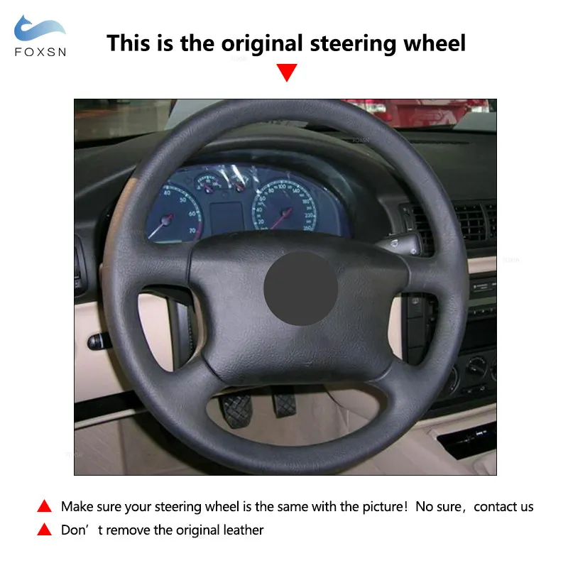 Cubierta de cuero perforado para volante de Skoda Octavia
