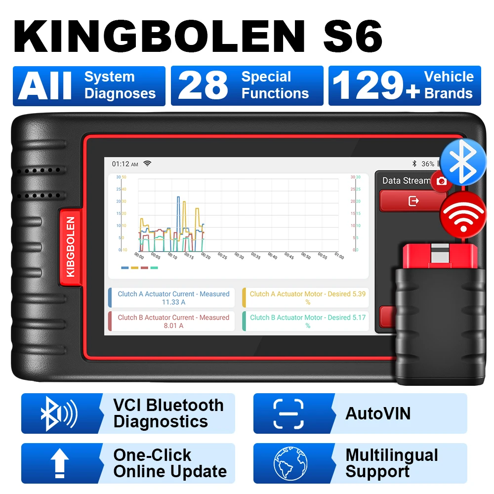 KINGBOLEN Escáner OBD2 S6 profesional reinicio