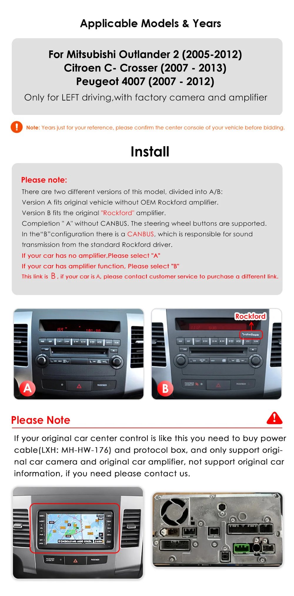 Radio Android 14 para Citroën C-Crosser, Peugeot 4007 y Outlander XL - imagen 2