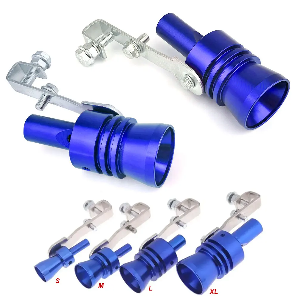 Silbato de escape whistle turbo azul XL en aluminio para coche