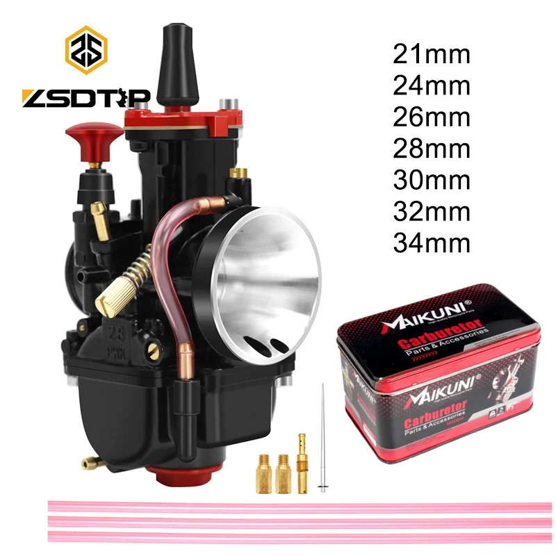 Carburador ZSDTRP PWK 21-34 mm para Motocross y Scooter 50-350 cc 4T
