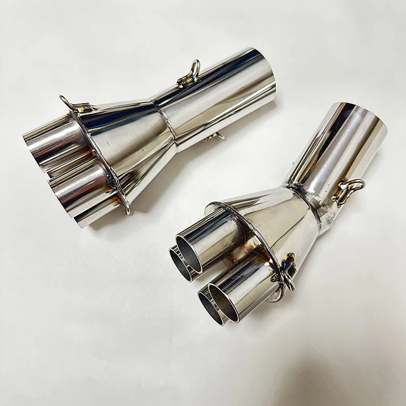 Adaptador 4 en 1 de acero inoxidable para colector de escape