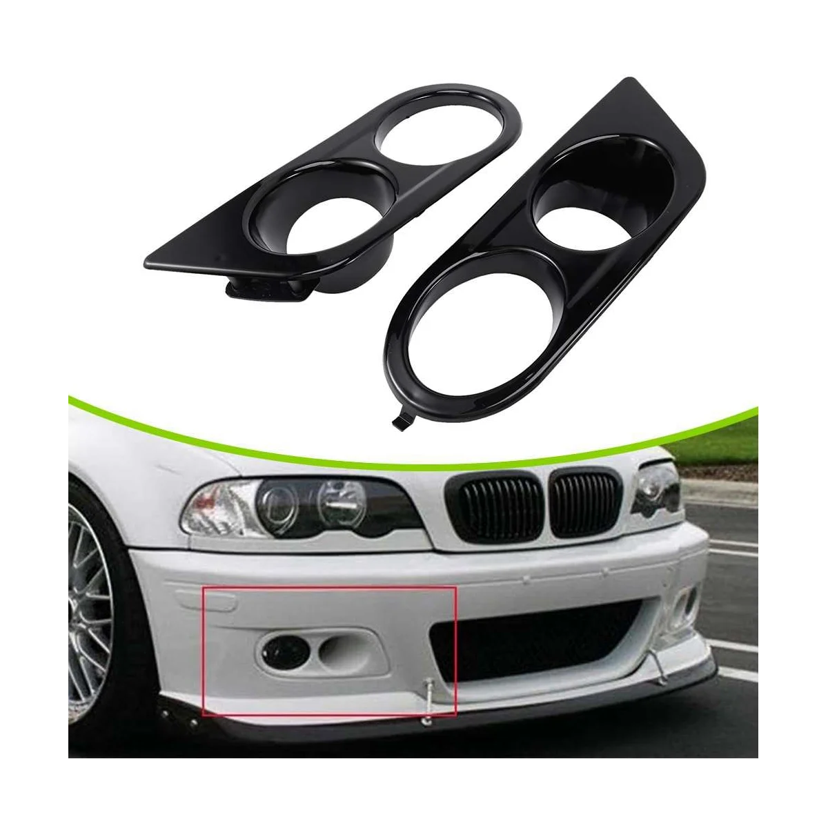 Marco lámpara antiniebla con rejilla parachoques BMW E46 M3 01-06