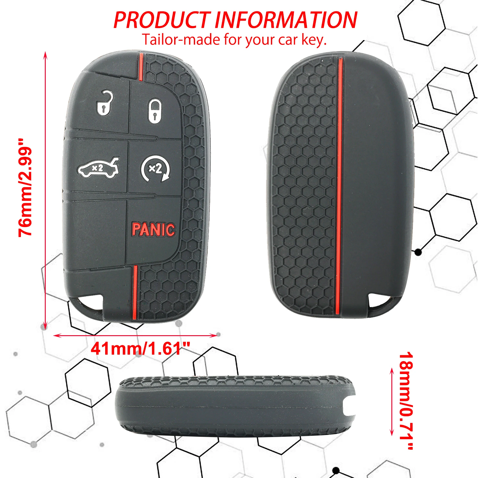 Funda llave silicona Dodge Charger, Jeep Grand Cherokee y Chrysler 300 - imagen 3
