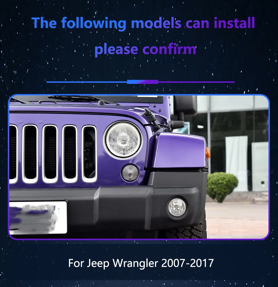 Faros delanteros instalados en Jeep Wrangler