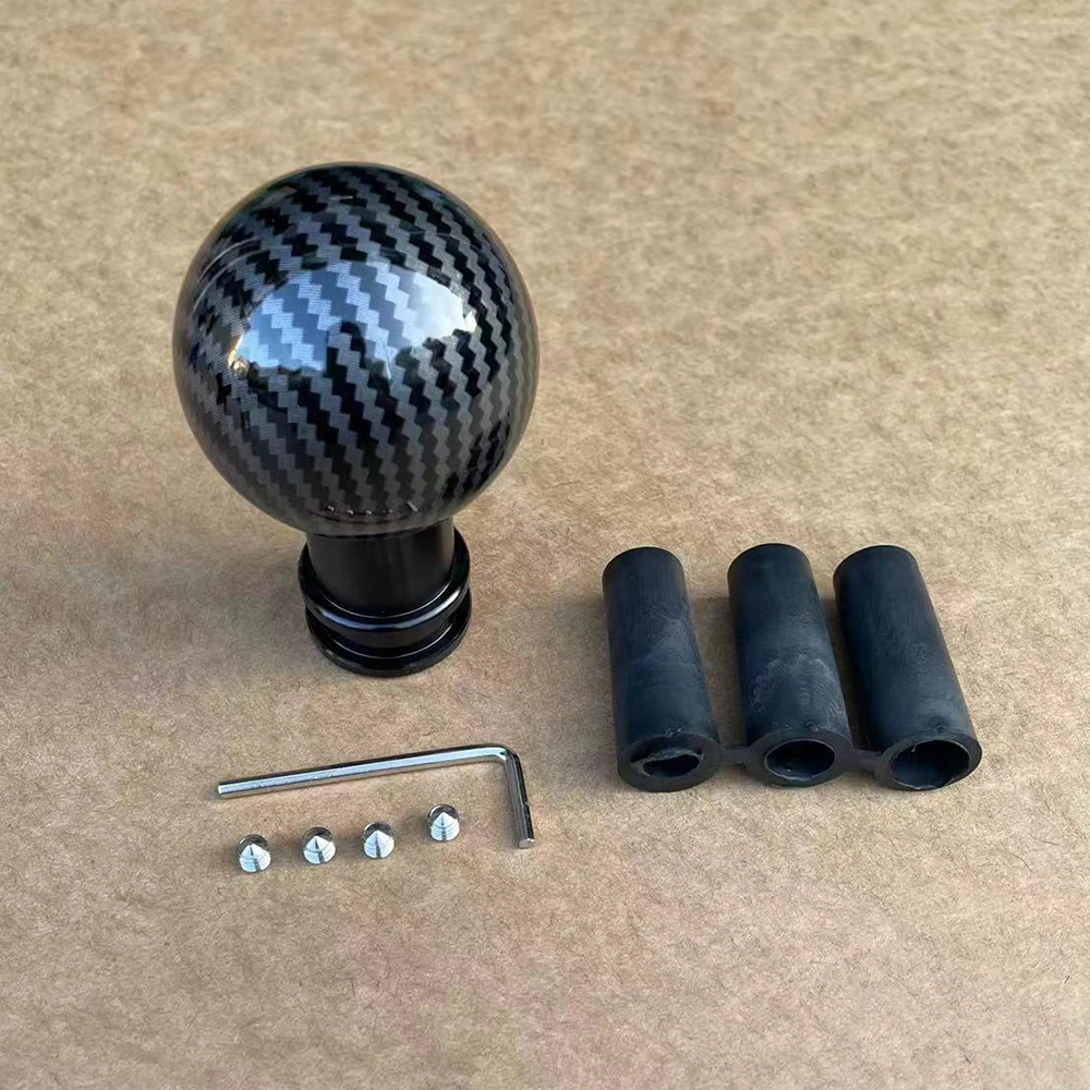 Pomo de cambio universal en forma de bola con acabado fibra de carbono - imagen 3