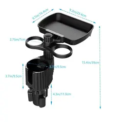 Soporte de vaso térmico para coche con mesa giratoria plegable