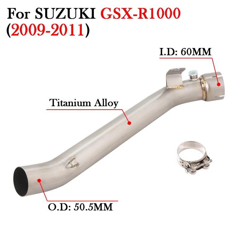 Silenciador escape titanio Suzuki GSXR1000 2007-2016 tubo enlace medio - imagen 4