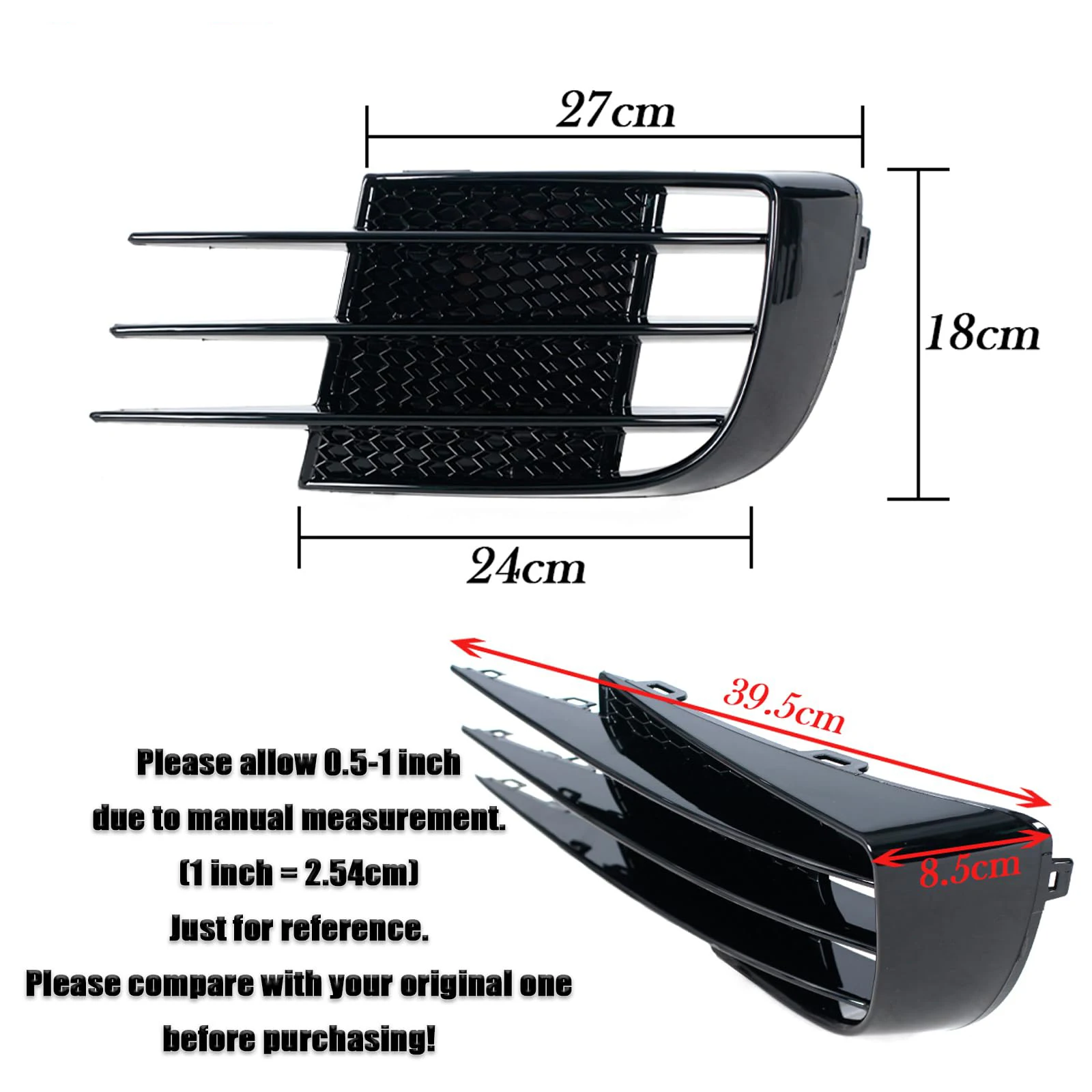 Rejillas antiniebla delanteras para VW Golf 6 GTI/R 2008-2013 - imagen 3