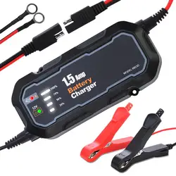 Cargador automático de batería con LED para moto, coche y ATV