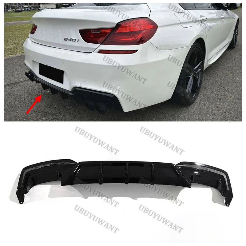 Kit difusor trasero BMW Serie 6 F06/F12/F13 M Sport negro brillo - imagen 2