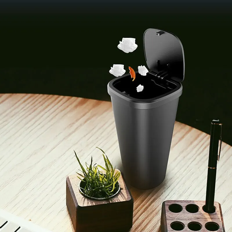 Cubo de basura y cenicero para coche con tapa abierta, bolsa - imagen 5