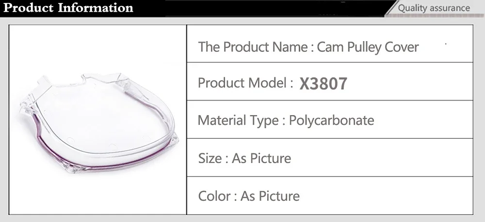 Cubierta de engranaje de leva transparente