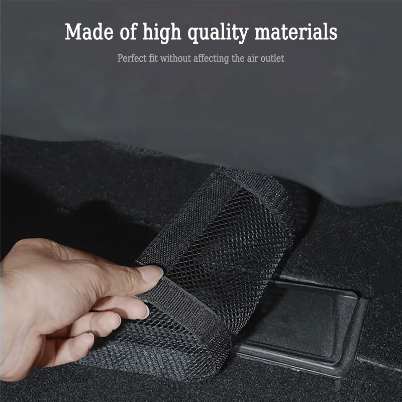 2 uds para Tesla Model 3 modelo Y juniper ventilación de aire cubierta antipolvo antibloqueo debajo del asiento cubierta de salida de aire acondicionado red de filtro - imagen 4