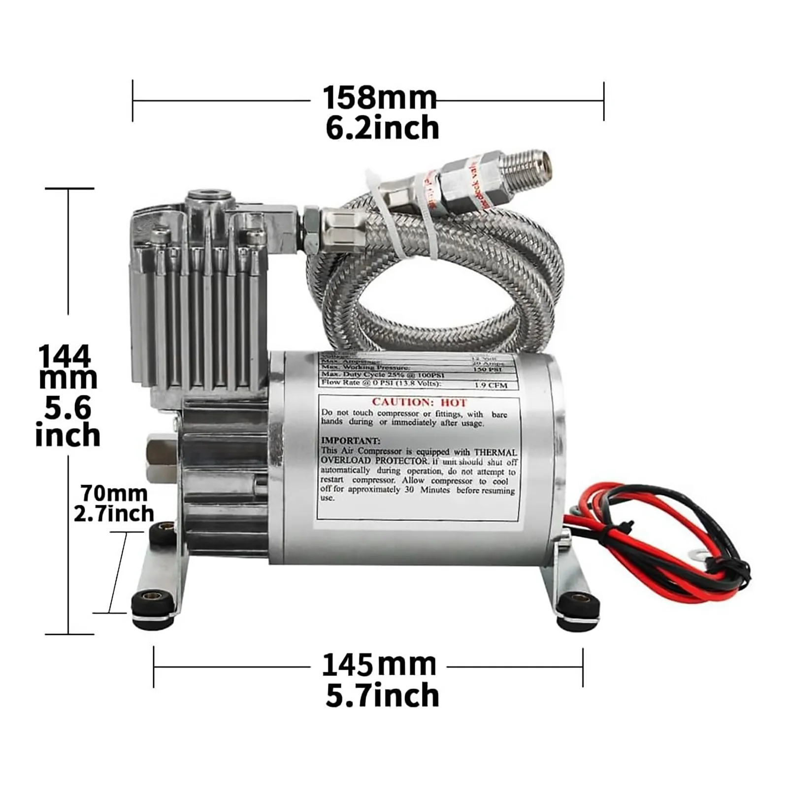 Compresor de aire aluminio 150 PSI 2PSC con depósito integrado - imagen 5