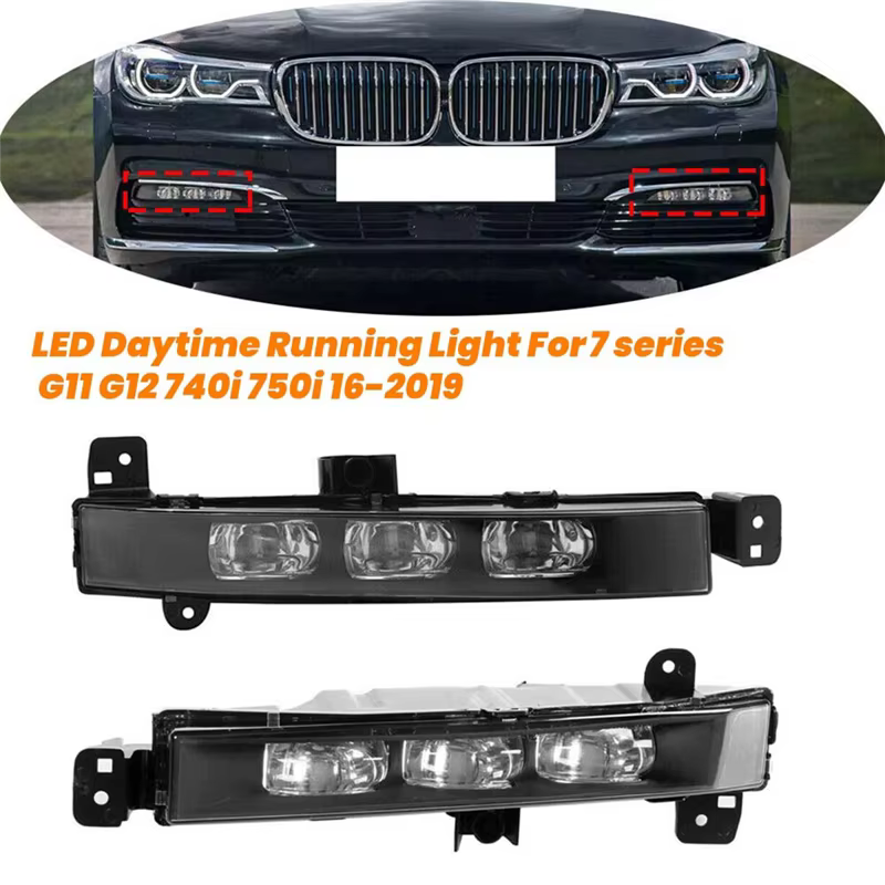 1 par de luces antiniebla de parachoques delantero, luz LED de conducción diurna para BMW Serie 7 G11 G12 740I 750I 16-2019 63177342953 63177342954 - imagen 5