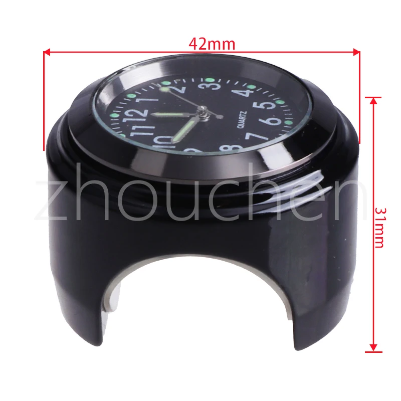Reloj de cuarzo luminoso para moto, aluminio cromado, montaje en manillar - imagen 2