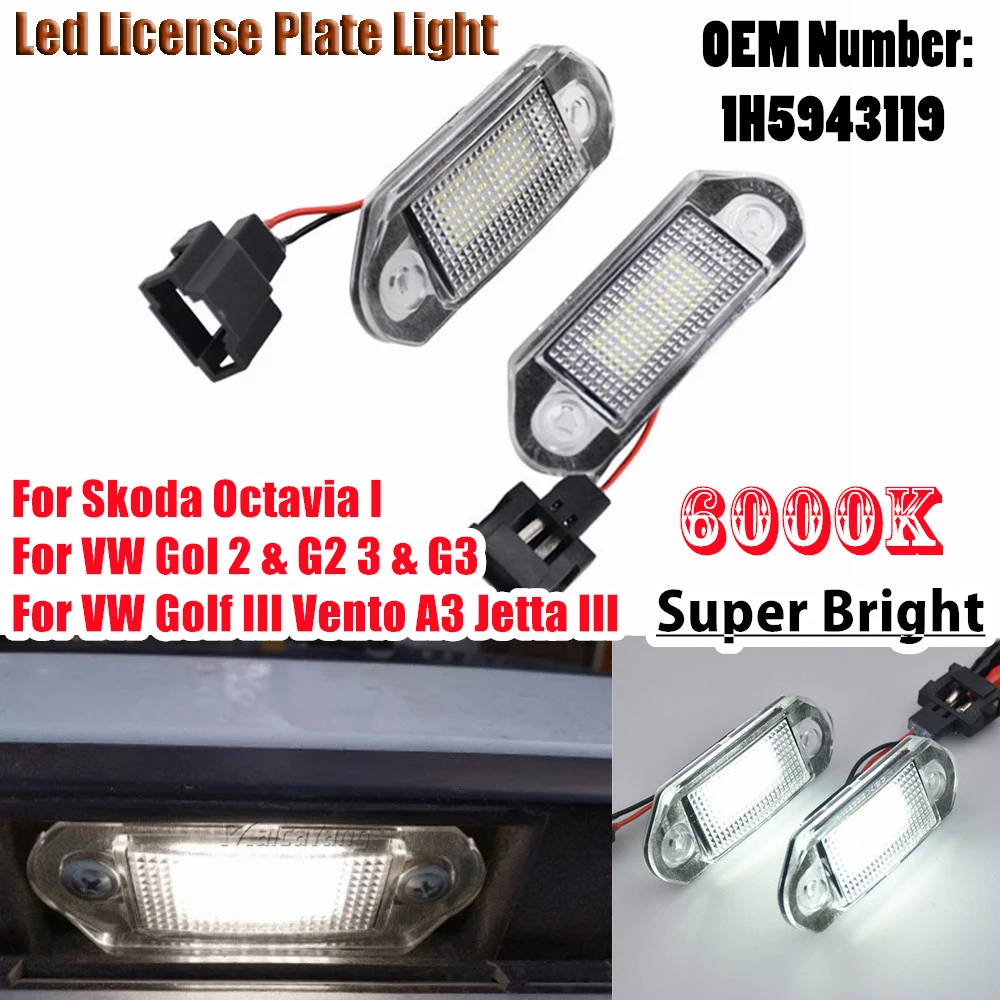 Lámpara LED de matrícula blanca para VW Golf 3 Vento Jetta Gol - imagen 3