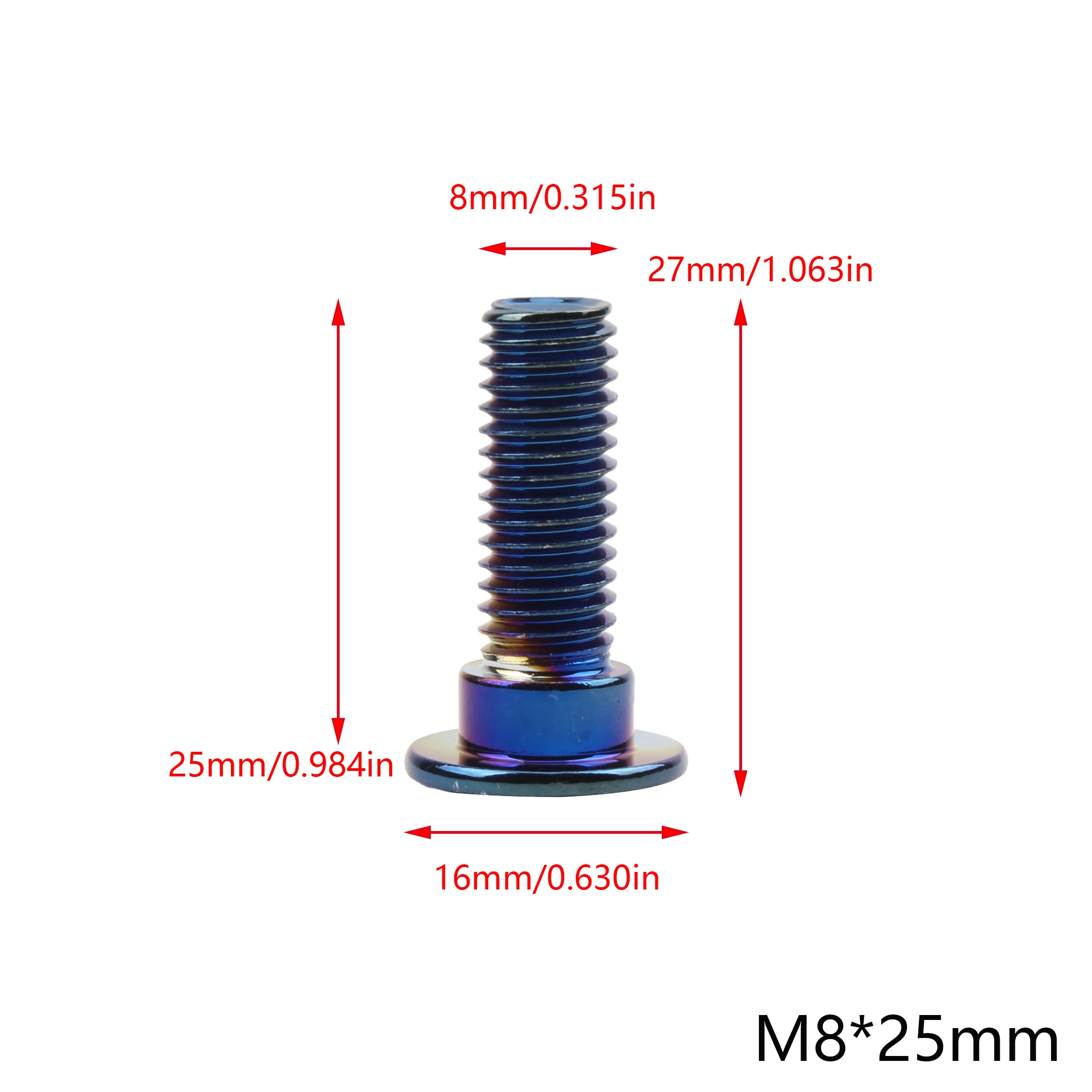 Tornillos disco freno M8 azul quemado para motocicleta - 3 tamaños - imagen 3