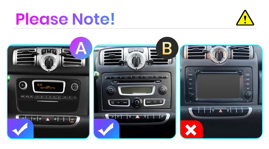 Imagen A de la consola central del Smart Fortwo 451