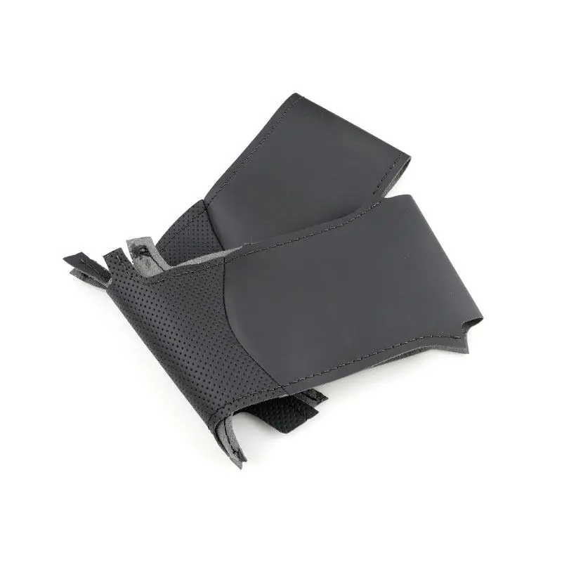 Funda de volante de cuero perforado negro para Nissan Qashqai - imagen 3