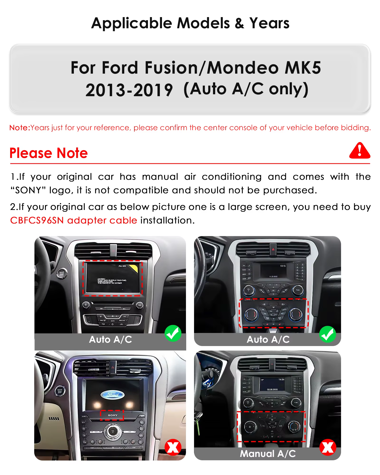 Radio CarPlay y Android Auto de 9,7″ para Ford Fusion/Mondeo MK5 - imagen 2