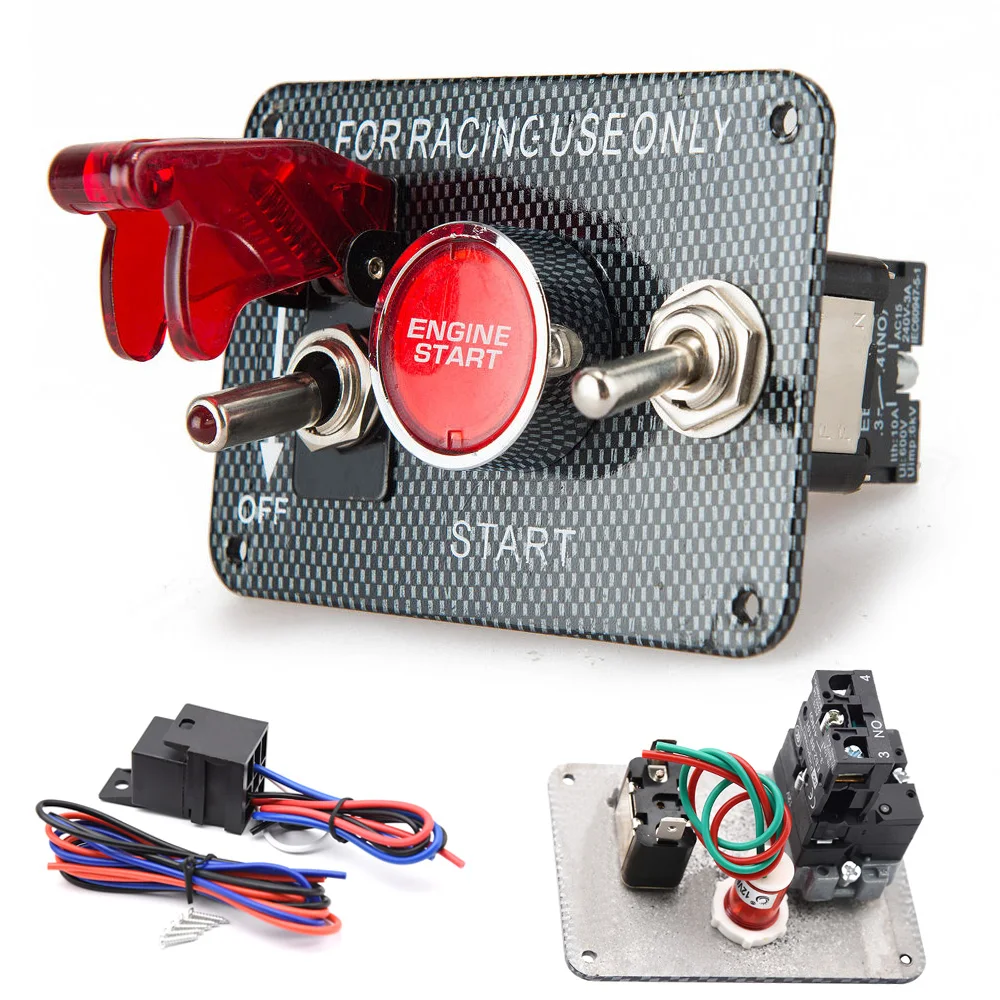 Panel de interruptores basculantes para arranque y parada 12 V con LED - imagen 4