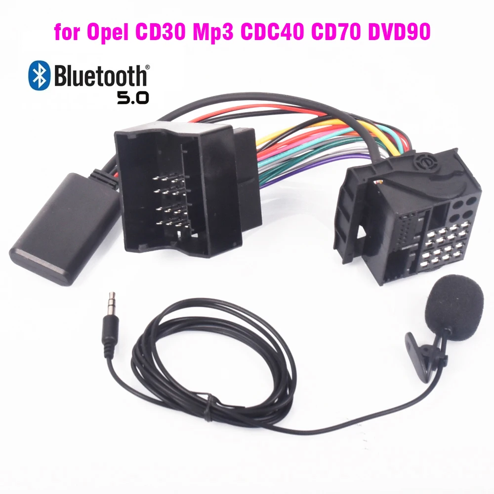 Para OPEL CD30 Mp3 CDC40 CD70 DVD90 Agila Antara Astra H Corsa Vectra micrófono manos libres Bluetooth 5,0 adaptador auxiliar