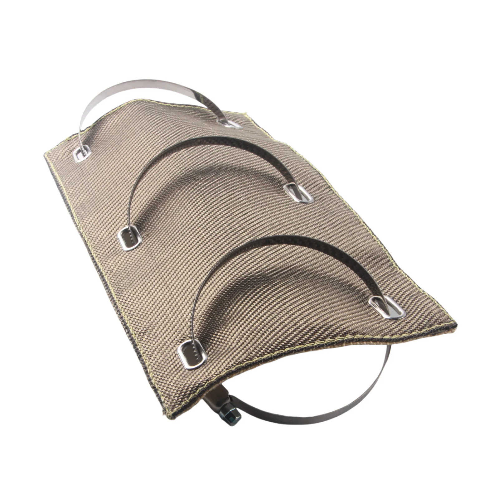 Diseño de protección de tubo de fibra de basalto de color titanio Escudo térmico de escape de 6" x 12" - imagen 2