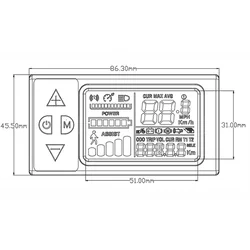 Pantalla LCD 861-SM para bicicleta eléctrica y patinete, 24-60 V