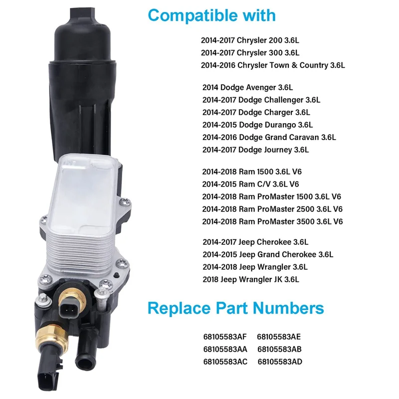 68596318AB Carcasa filtro de aceite motor Jeep Ram - imagen 4