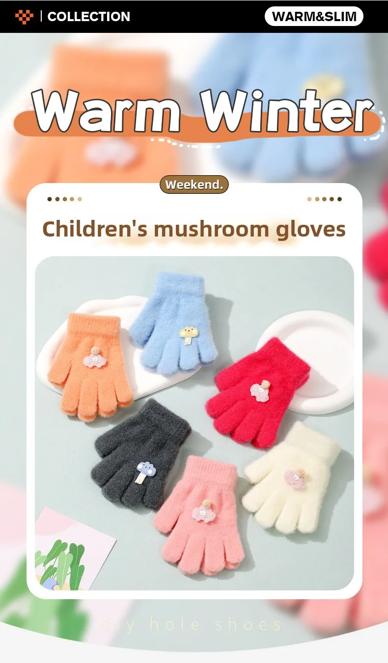 Guantes infantiles gruesos para nieve y frío