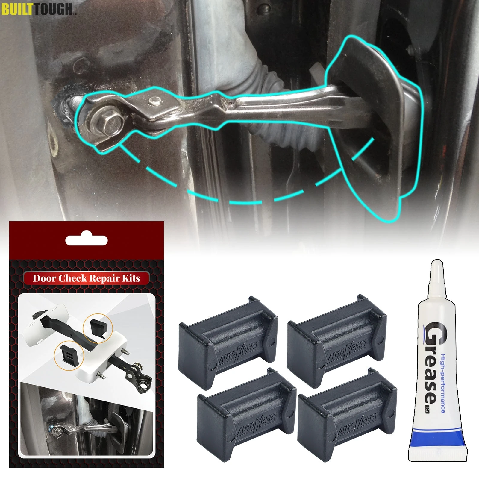 Kit bisagra amortiguada limitador puerta Nissan Qashqai y Micra