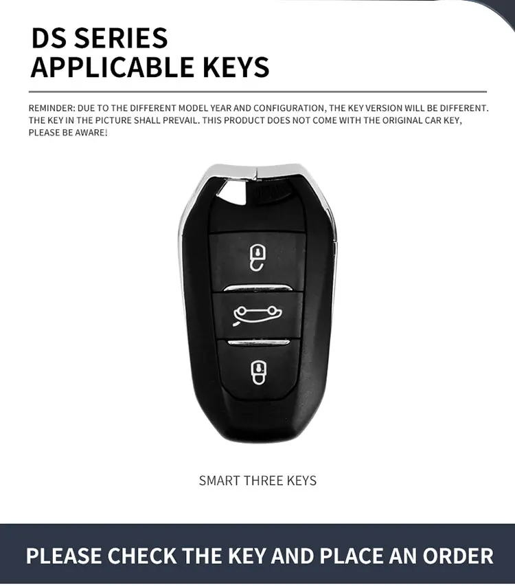 Funda protectora para llave de coche DS en aleación de zinc